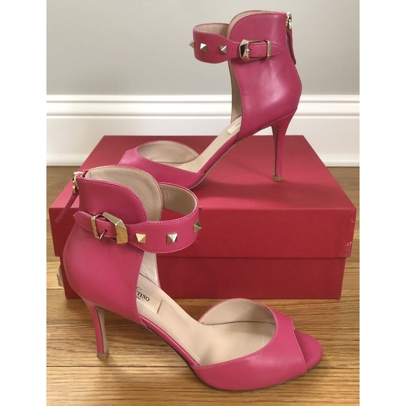 Valentino Pink Ankle Strap Heels - Picture 1 of 16